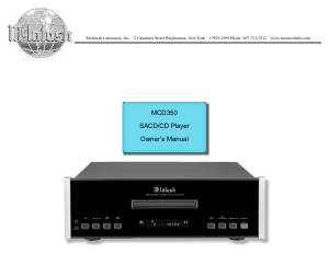 Manual McIntosh MCD350 CD Player