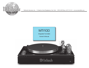 Manual McIntosh MTI100 Turntable