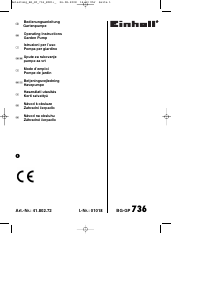 Manuale Einhell BG-GP 736 Pompa da giardino