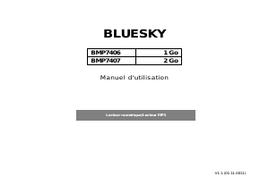 Mode d’emploi Bluesky BMP7406 Lecteur Mp3