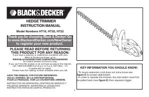 Manual de uso Black and Decker HT20 Tijeras cortasetos