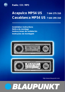 Manual Blaupunkt Casablanca MP54 US Car Radio