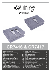 Mode d’emploi Camry CR 7416 Couverture électrique