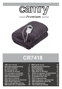 Mode d’emploi Camry CR 7418 Couverture électrique