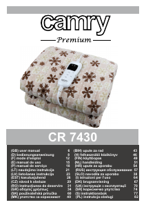 Εγχειρίδιο Camry CR 7430 Ηλεκτρική κουβέρτα