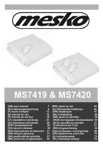 Manual Mesko MS 7420 Cobertor eléctrico