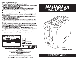 Handleiding Maharaja Whiteline Viva Broodrooster