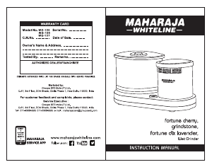 Bruksanvisning Maharaja Whiteline Fortune Cherry Köksmaskin