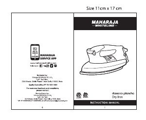 Handleiding Maharaja Whiteline Classico Plancha Strijkijzer