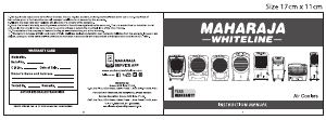 Manual Maharaja Whiteline Bravo Prime Air Conditioner