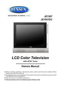 Manual Jensen JE1507DC LCD Television