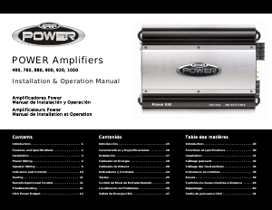 Manual de uso Jensen POWER880 Amplificador para coche