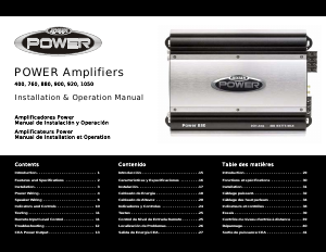 Manual de uso Jensen POWER400 Amplificador para coche