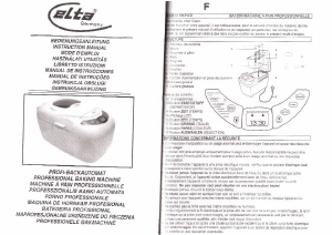 Mode d’emploi Elta BA120N Machine à pain