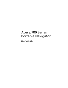 Manual Acer p700 Car Navigation