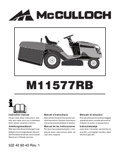 Mode d’emploi McCulloch M11577RB Tondeuse à gazon