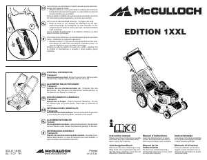 Manual de uso McCulloch Edition 1XXL Cortacésped