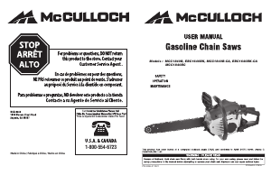 Mode d’emploi McCulloch MCC1840B Tronçonneuse