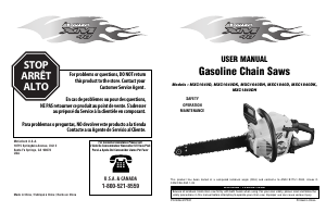 Manual McCulloch MXC1640DH Chainsaw