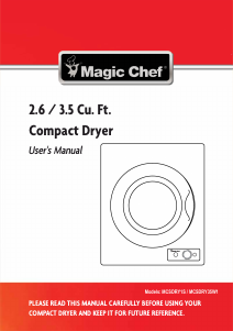 Manual de uso Magic Chef MCSDRY35W1 Secadora
