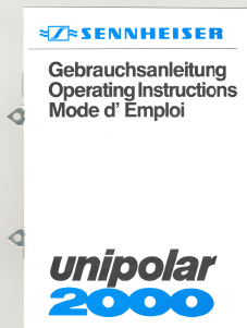 Bedienungsanleitung Sennheiser Unipolar 2000 Kopfhörer