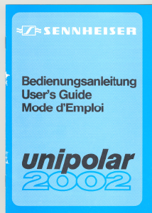 Manual Sennheiser Unipolar 2002 Headphone
