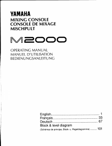 Manual Yamaha M2000 Mixing Console