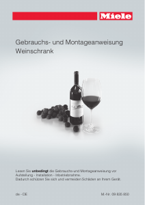 Bedienungsanleitung Miele KWT 6312 UGS Weinklimaschrank