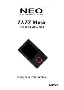 Mode d’emploi Neo Zazz Music Lecteur Mp3