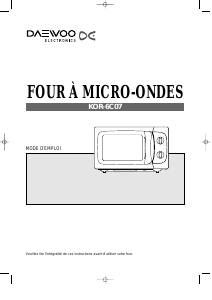 Mode d’emploi Daewoo KOR-6C07 Micro-onde