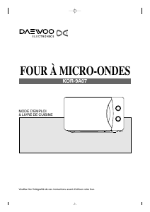 Mode d’emploi Daewoo KOR-9A07 Micro-onde