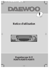 Mode d’emploi Daewoo EQ857S Magnétoscope