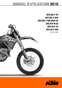 Mode d’emploi KTM 250 EXC-F AUS (2010) Moto