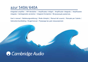 Mode d’emploi Cambridge Azur 640A Amplificateur