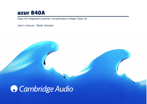 Mode d’emploi Cambridge Azur 840A Amplificateur
