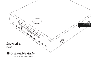 Mode d’emploi Cambridge Sonata DV30 Lecteur DVD