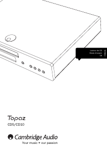 Mode d’emploi Cambridge Topaz CD10 Lecteur CD