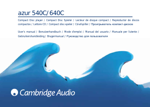 Mode d’emploi Cambridge Azur 640C Lecteur CD