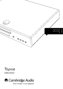 Mode d’emploi Cambridge Topaz CD5 Lecteur CD