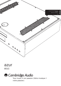 Mode d’emploi Cambridge Azur 851C Lecteur CD