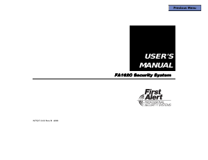 Manual First Alert FA162C Alarm System