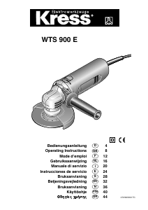 Brugsanvisning Kress WTS 900 E Vinkelsliber