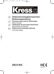 Manual de uso Kress SBLR 850 Taladradora de percusión