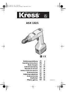 Bruksanvisning Kress ASX 132/1 Borrskruvdragare