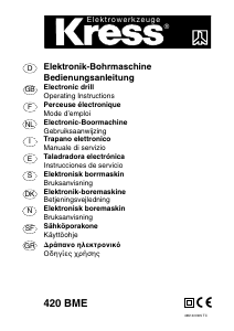 Bruksanvisning Kress 420 BME Borrskruvdragare