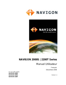 Mode d’emploi NAVIGON 2200T Système de navigation