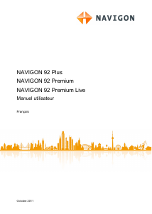 Mode d’emploi NAVIGON 92 Premium Live Système de navigation