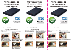 Mode d’emploi Fantec 225U3-6G Disque dur