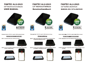 Mode d’emploi Fantec Alu-25U3 Disque dur