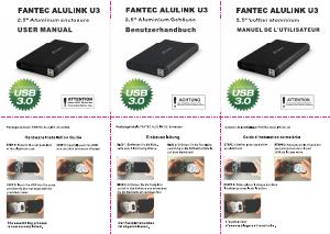 Mode d’emploi Fantec AluLink U3 Disque dur